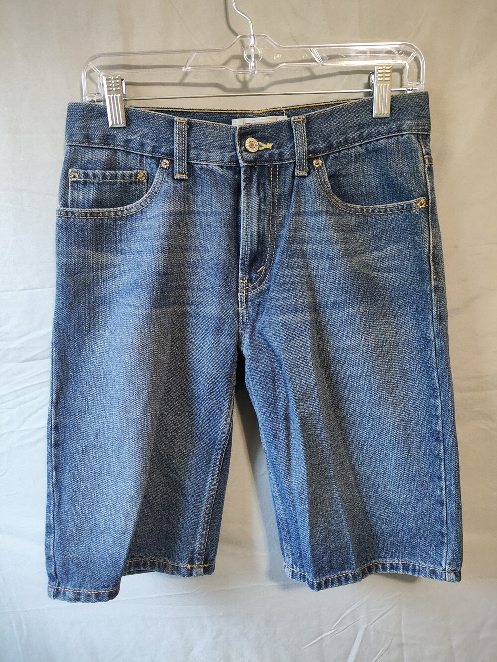 Levis 505 Shorts Mens 28 Blue Denim Regular Fit Classic Jean Cutoff Summer